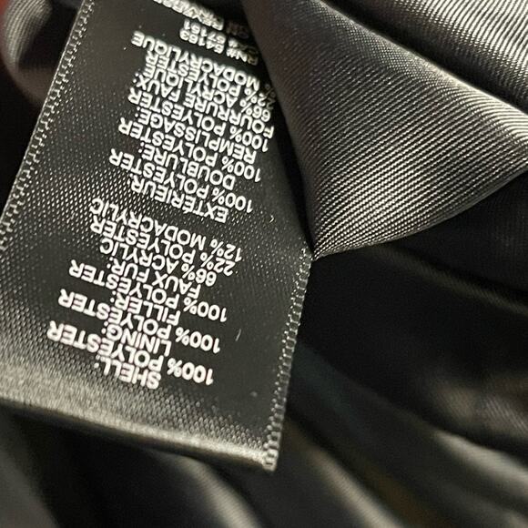 Kenneth Cole Full Length Parka Faux Fur Hooded Jacket in Black ‎ Size XL NWT - Picture 10 of 12